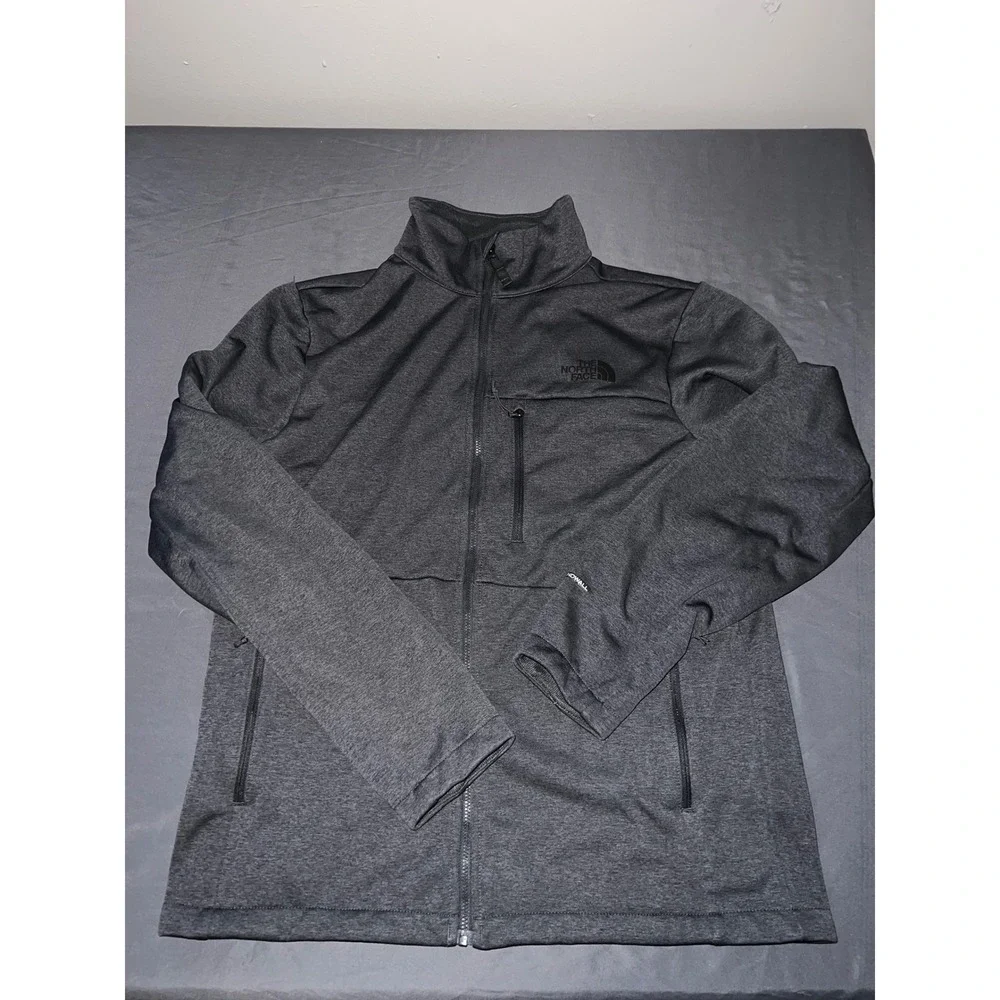 The North Face WindWall Jacket Mens L Gray Excellent Full Zip Softshell Fleece
